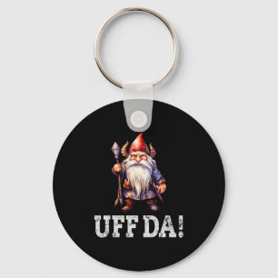 Uff Da Norwegian Quote Scandinavian Viking Gnome  Keychain