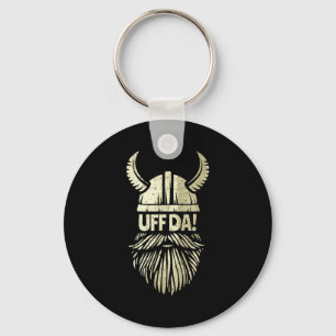 Uff Da Norwegian Quote Scandinavian Viking Helmet  Keychain