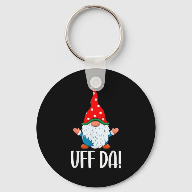 Uff Da Swediomte Gnome Christmas  Keychain (Front)