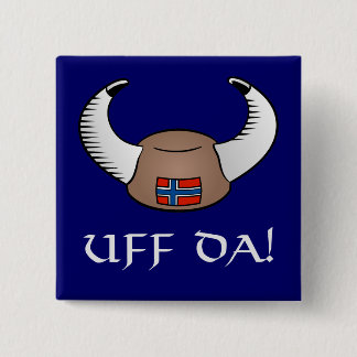 Uff Da! Viking Hat 2 Inch Square Button