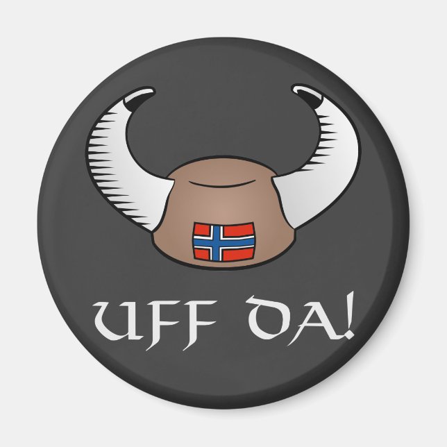 Uff Da! Viking Hat Magnet (Front)