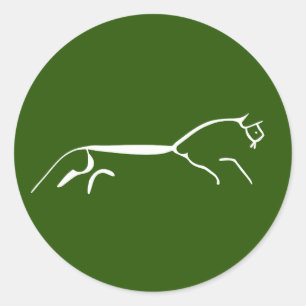 Uffington white horse ancient geoglyph symbol engl classic round sticker