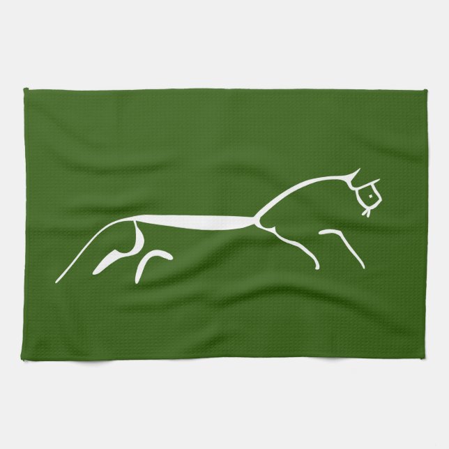 Uffington white horse ancient geoglyph symbol engl kitchen towel (Horizontal)