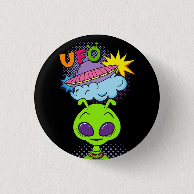 ufo 1 inch round button (Front)