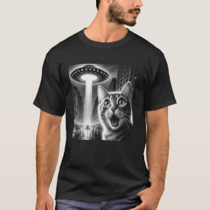 UFO Abduction Cat - Kitty Alien Selfie for Cat Mom T-Shirt