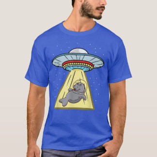 Ufo Abduction Manatee Astronaut T-Shirt