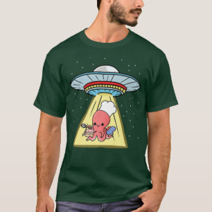 Ufo Abduction Octopus Baking  T-Shirt