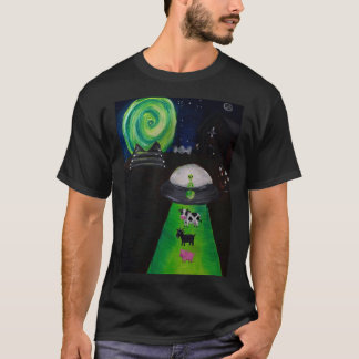 UFO Abduction Painting Design T-Shirt