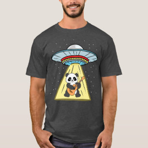 Ufo Abduction Panda Playing Guitar Premium  T-Shirt