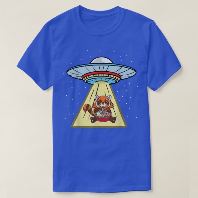 Ufo Abduction Red Panda Ramen Noodles 1573 T-Shirt (Design Front)