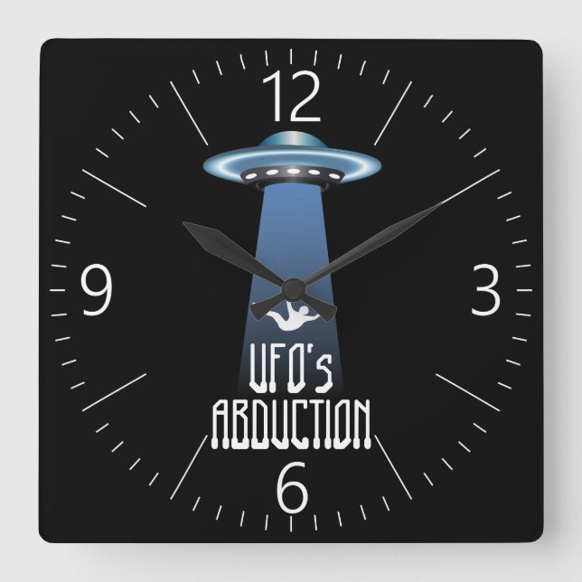 UFO abduction Square Wall Clock (Front)