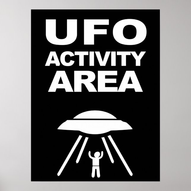 UFO activity area, geeky design Poster (Front)