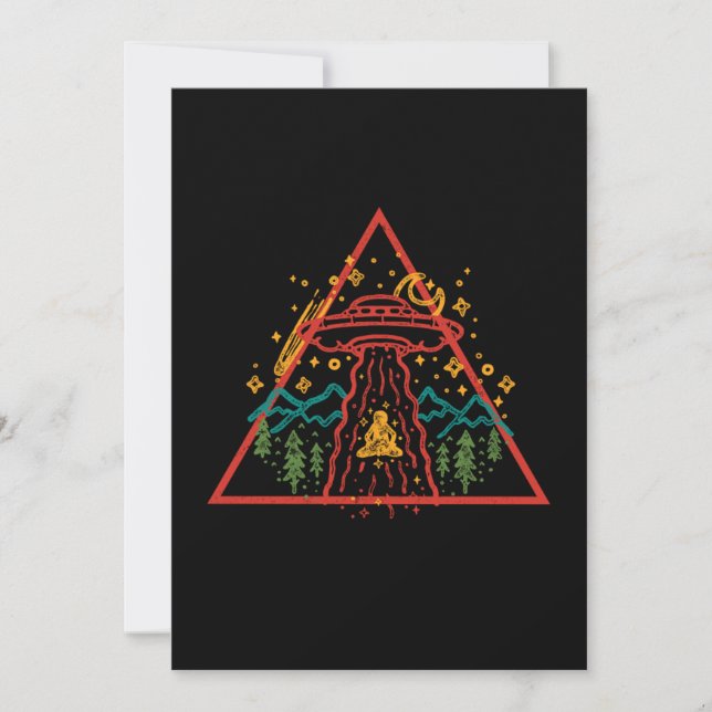 UFO Alien Abduction Aliens Mountain Nature Illumin Invitation (Front)