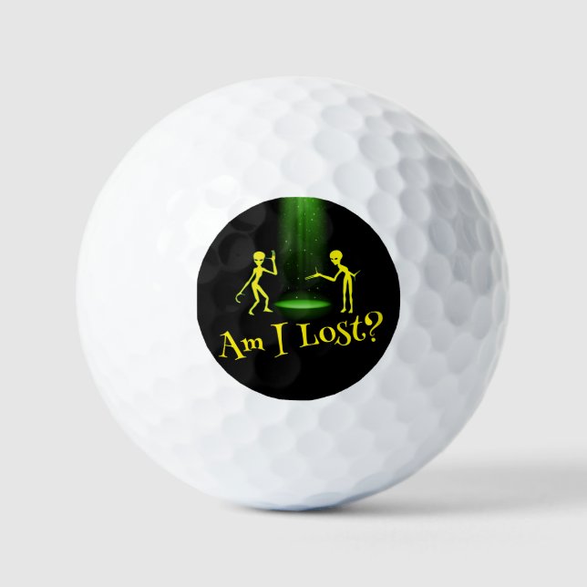 UFO Alien Abduction 👽 Am I Lost?   Golf Balls (Front)