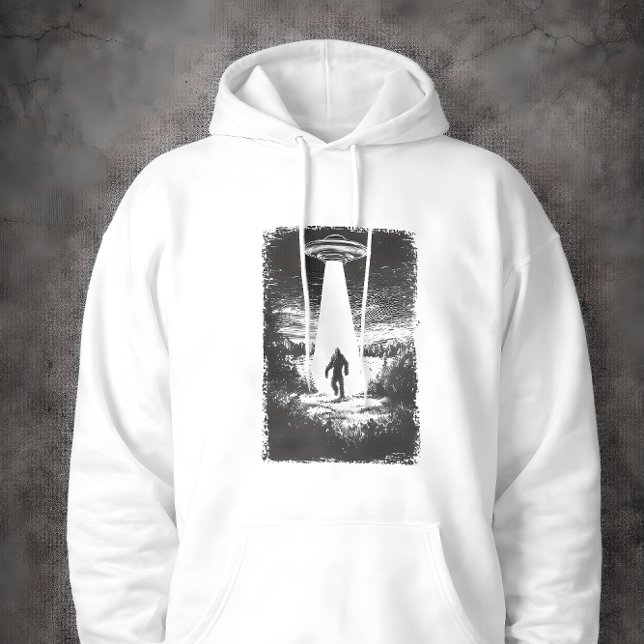 UFO Alien Abduction Beam Silhouette Sci-Fi Mystery Hoodie (Creator Uploaded)