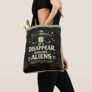 UFO Alien Abduction Humour Tote Bag