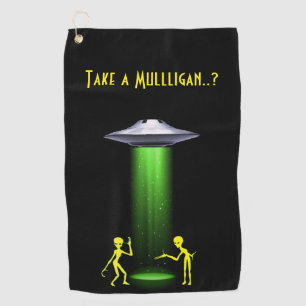 UFO Alien Abduction Truth Mulligan Golf Towel