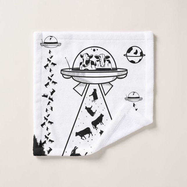 UFO alien cow abduction Wash Cloth (Wash Cloth)