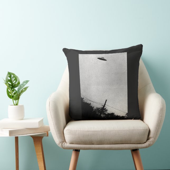 UFO Alien Extraterrestrial Spacecraft Top Secret Throw Pillow (Chair)
