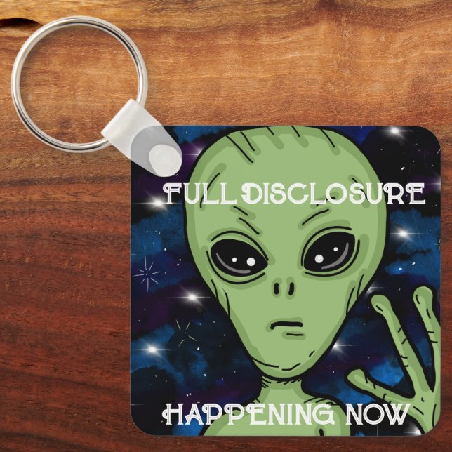 UFO Alien Full Disclosure  Keychain (Front)