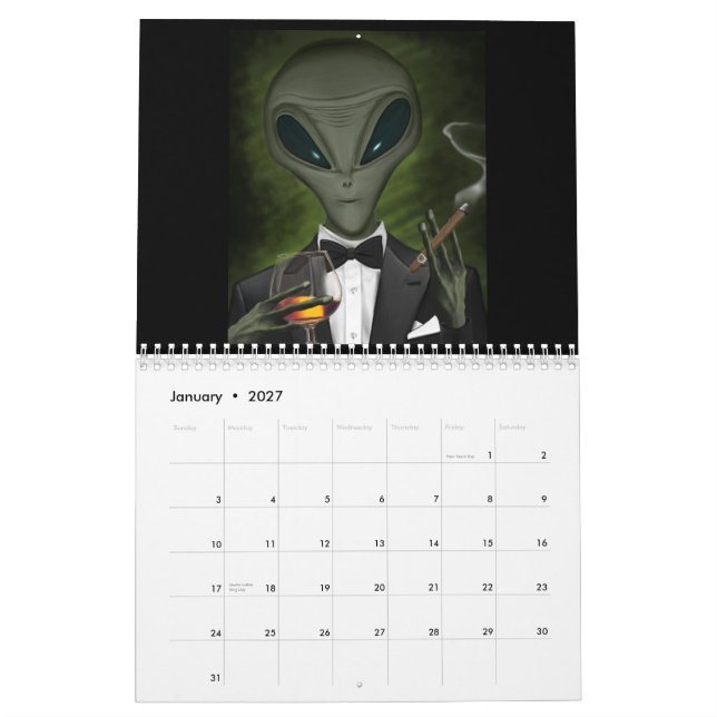 UFO & Alien Humour Calendar (Jan 2027)