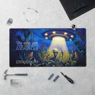 UFO Alien In The Cornfield Paranormal Sci-Fi Desk Mat