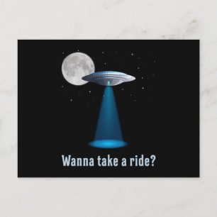 Ufo Alien Science Fiction Space Sci-Fi Funny Gift Postcard
