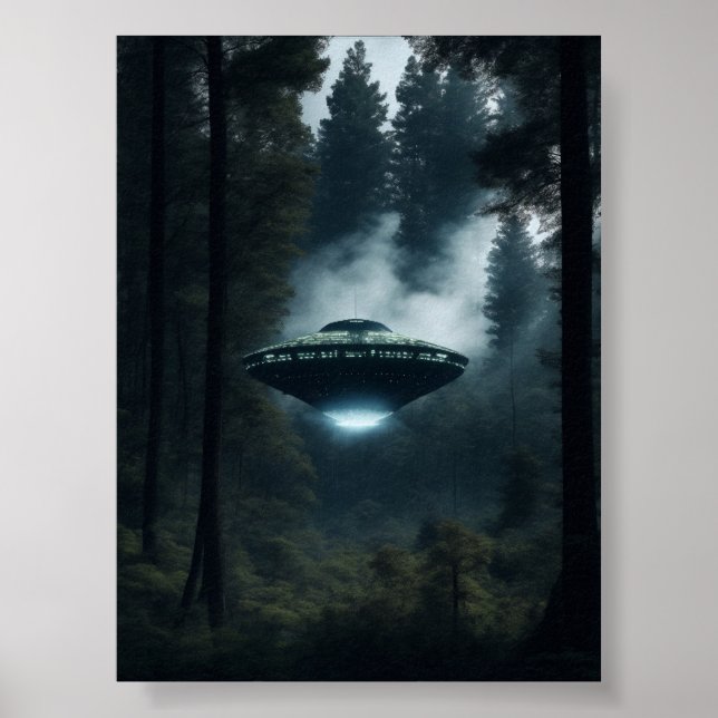 UFO Alien Space Digital Posters & Wall Art (Front)