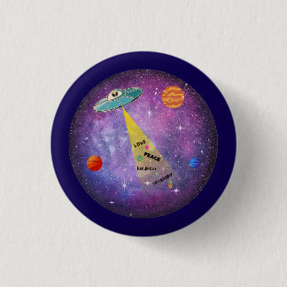 UFO Alien space spaceship star people 1 Inch Round Button