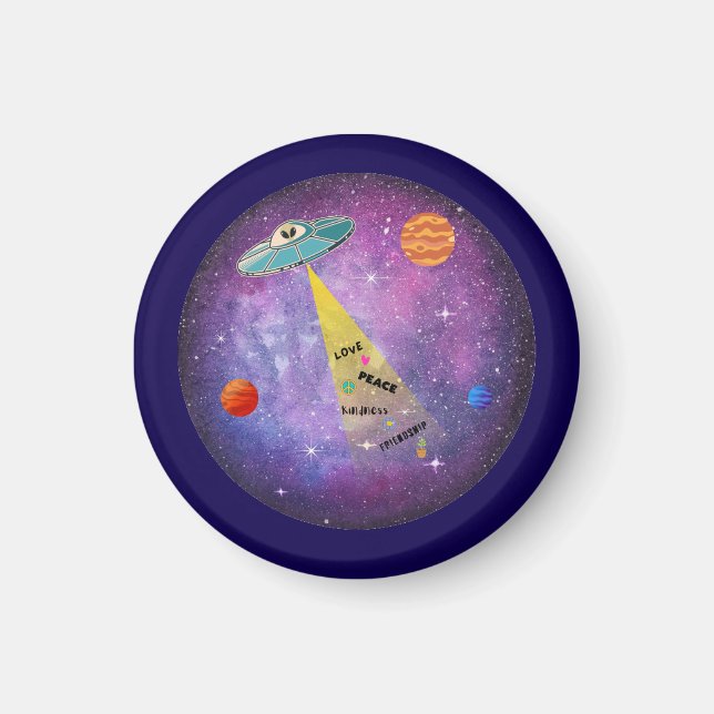 UFO Alien space spaceship star people Magnet (Front)