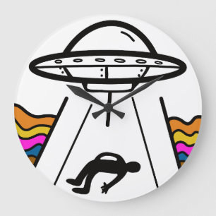 UFO alien spaceship abductee Large Clock