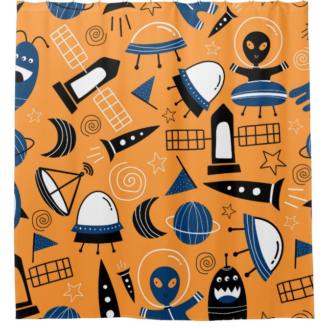 UFO alien, spaceships, kids pattern (Front)