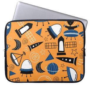 UFO alien, spaceships, kids pattern Laptop Sleeve