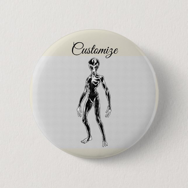 UFO Alien Thunder_Cove 2 Inch Round Button (Front)