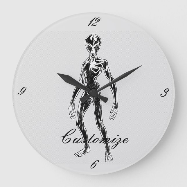 UFO Alien Thunder_Cove Large Clock (Front)