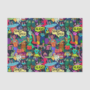 UFO aliens abstract Decoupage  Tissue Paper