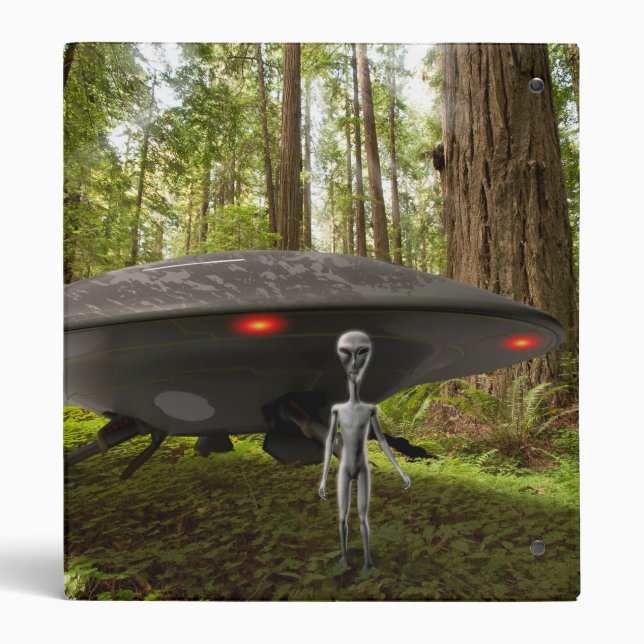 UFO and Alien in Forest Binder (Back)