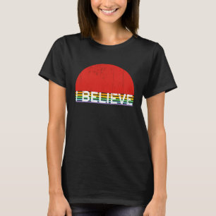 UFO Area 51 Believe Retro Sunset Alien Abduction T-Shirt