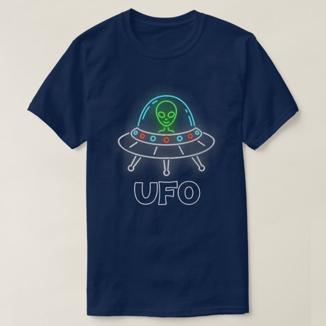 UFO Astronaut Etraterrestrials Unidentified Flying T-Shirt (Design Front)