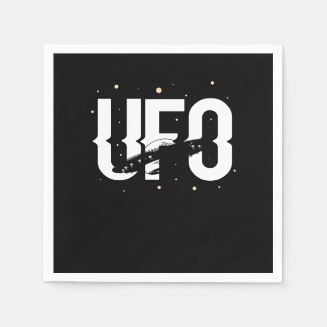 UFO Believer Alien Aliens Spaceship Flying Saucer  Napkin (Front)