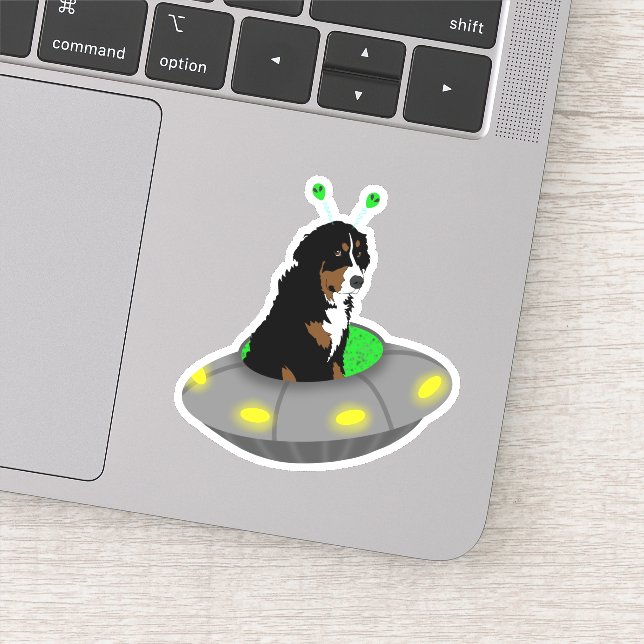 UFO Bernese Mountain Dog Sticker (Detail)