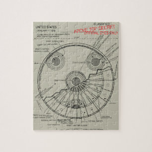 UFO Blueprint Jigsaw Puzzle