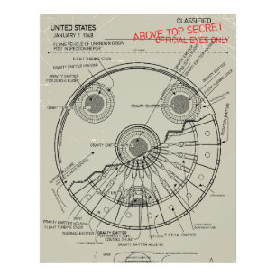 UFO Blueprint Photo Print