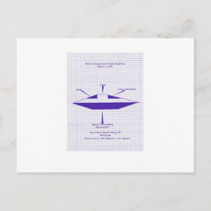 UFO Blueprint Postcard