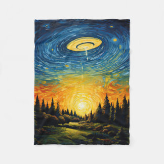 UFO by Van Gogh Fleece Blanket