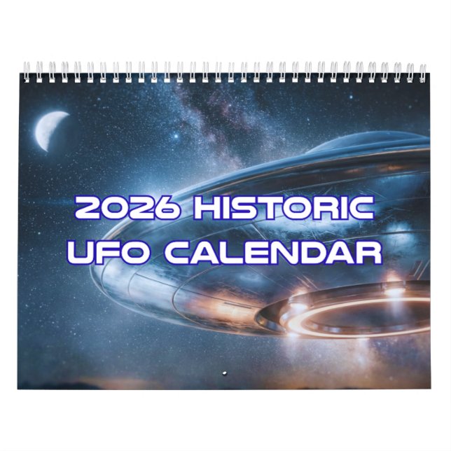 UFO Calendar 2026 Vintage Sci-Fi Wall Planner (Cover)