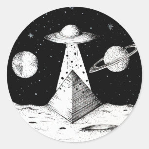 UFO CLASSIC ROUND STICKER