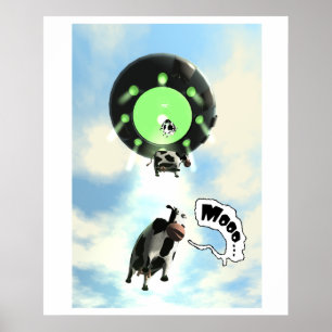 UFO Cow Abduction Poster