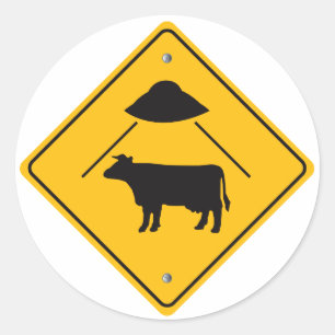 UFO Cow Abuction Sticker