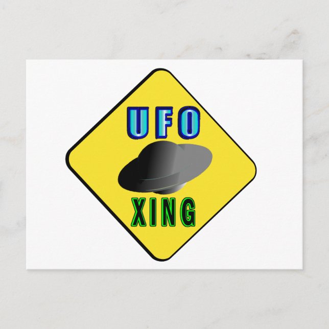 UFO Crossing Postcard (Front)